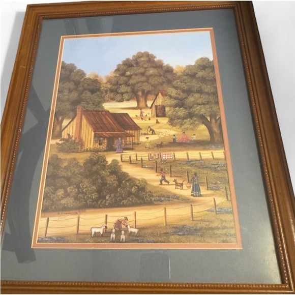 B Cummings Other - B Cummings 1985 Farmhouse Folk Art Print Limited Edition 1/2000 Framed